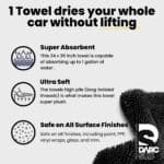 Extra soft car drying towel safe for all surface finishes including paint, PPF, vinyl wraps, glass, and trim for a scratch-free finish.